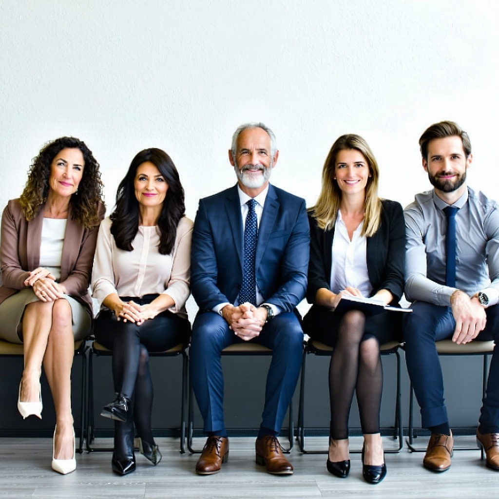 group of sitting lawyers accountants and professionals middle age-1